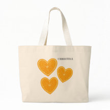 Herz Orange Tote Bag – Cute wiederverwendbare Farm