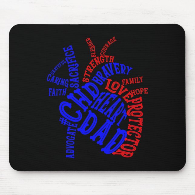 Herz Papa Chd Angeborener Herzfehler-Bewusstseinsm Mousepad (Vorne)