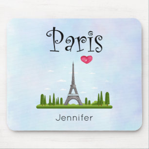 Herz Paris mit Eiffelturm Custom Mousepad