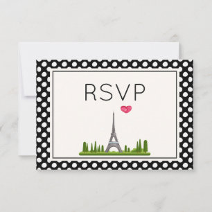 Herz Paris mit Eiffelturm-UAWG RSVP Karte