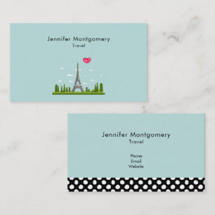 Herz Paris mit Eiffelturm Visitenkarte