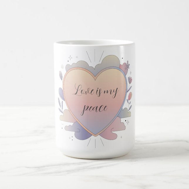 Herz Pastell Illustration Kaffeetasse (Mittel)