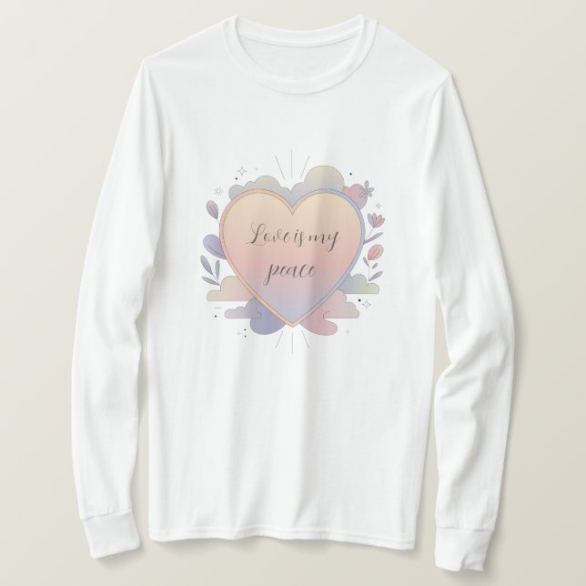 Herz-Pastell-Illustration T-Shirt (Design vorne)