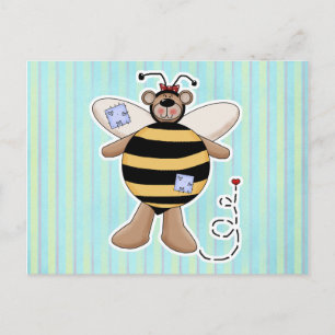 Herz-Patch Hummel Bär Postkarte