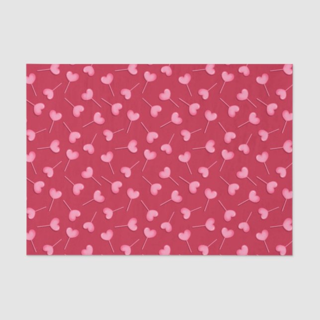 Herz Pattern Valentines Seidenpapier (Vorderseite)