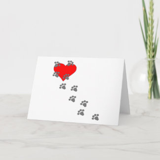 Herz (Paw Prints) Karte