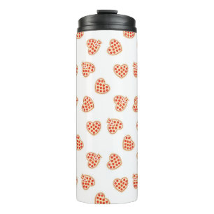Herz Pepperoni Pizza Pattern Thermosbecher