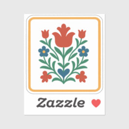 Herz & Petal Blumenvolk Party Aufkleber