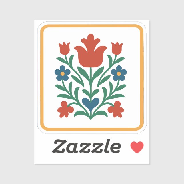 Herz & Petal Blumenvolk Party Aufkleber (Blatt)