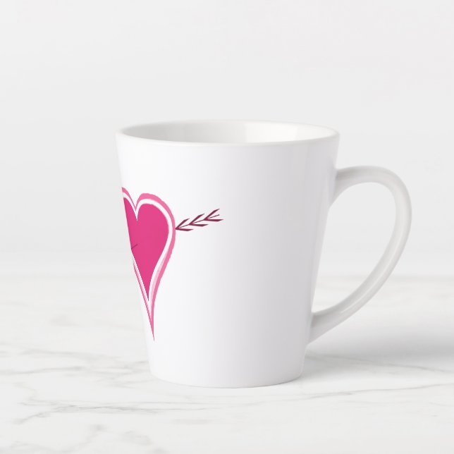 Herz & Pfeil-Himbeere Milchtasse (Rechts)