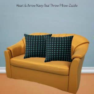 Herz & Pfeil - Navy Aquamarin Kissen