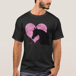 Herz-Pferd (rosa Camouflage) T-Shirt
