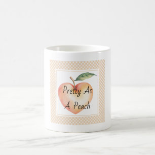 Herz Pfirsich Frucht Rahmen Kaffeetasse