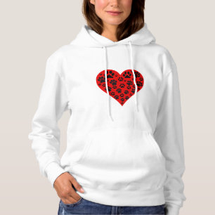 Herz & Pfotenabdruck  Ideal für Hundeliebhaber Hoodie