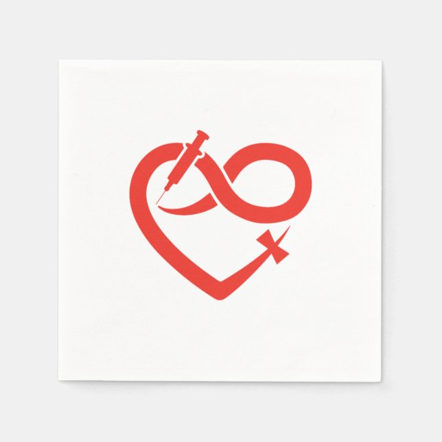 Herz Phlebotomy Spritze Phlebotomist Blutgeschenk Serviette (Vorderseite)