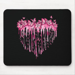 Herz Pink Ribbon Schmetterlinge Brustkrebs Awaren Mousepad