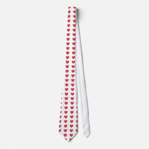 Herz-Polka-Punkte-Muster auf weißer Krawatte