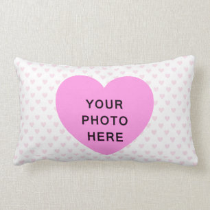 Herz-Polkapunkt-Foto des ♥ KISSEN-KISSEN-Rosas Lendenkissen