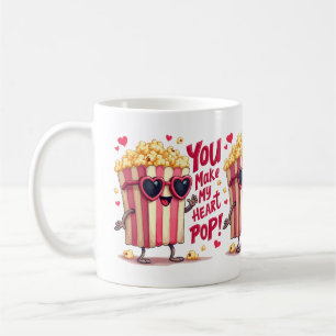 Herz-Popcorn Valentins-Design Kaffeetasse