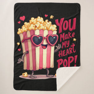 Herz-Popcorn Valentins-Design Sherpadecke