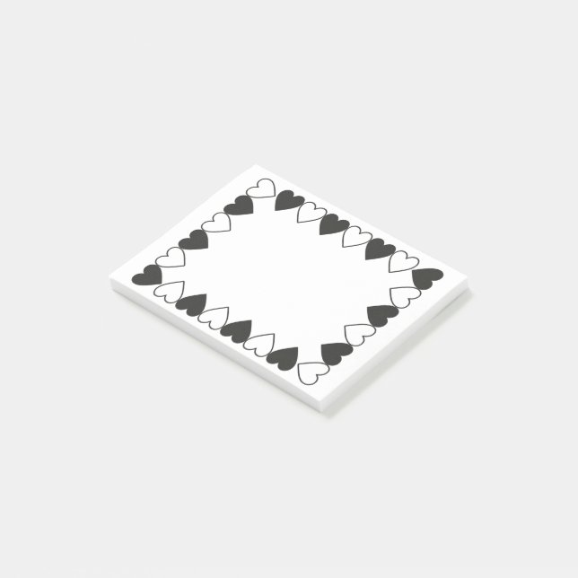 Herz Post-it Klebezettel (angewinkelt)