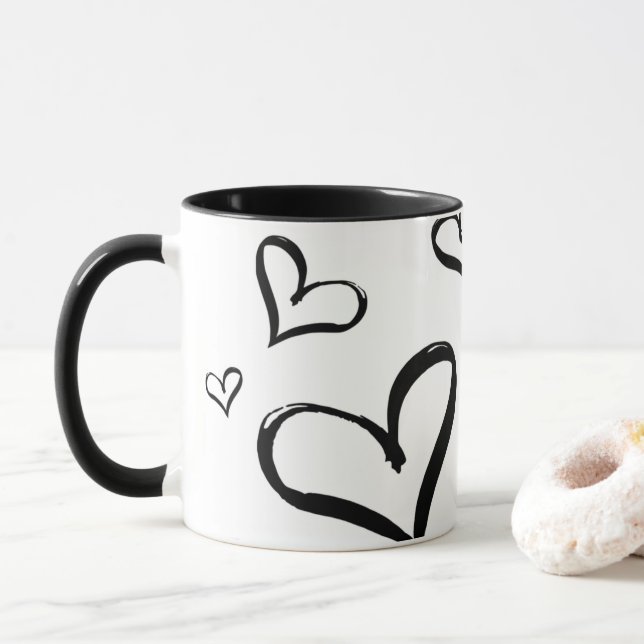 Herz Print Tasse (Mit Donut)