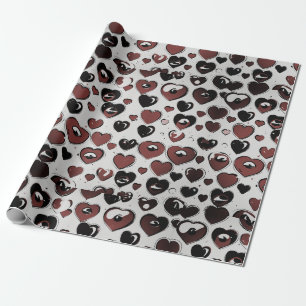 Herz Print Wrapping Papier. Geschenkpapier