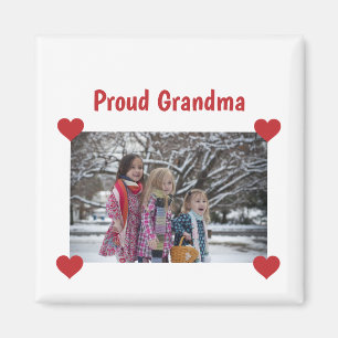 Herz Proud Oma Liebe Persönliches Foto machen Magnet