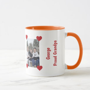Herz-Proud-Opa-Liebe Persönliche Fotos Name Tasse