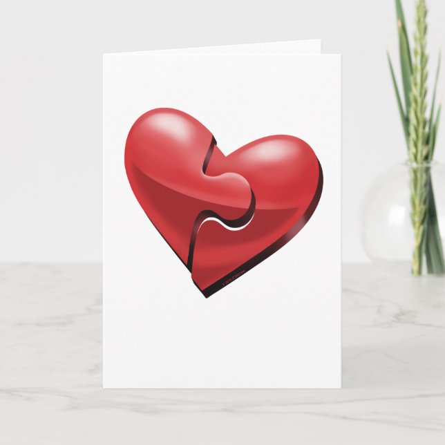 Herz-Puzzlespiel Feiertagskarte (Vorderseite)