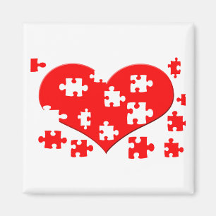 Herz-Puzzlespiel-Magnet Magnet