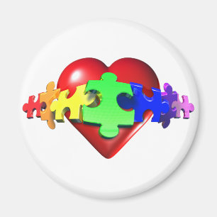Herz-Puzzlespiel-Verbindungen Magnet