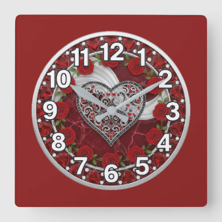 Herz quadratische wanduhr