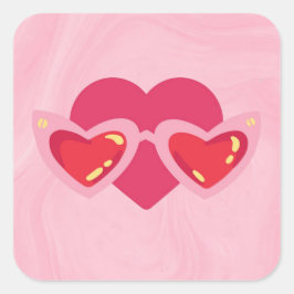 Herz Quadratischer Aufkleber