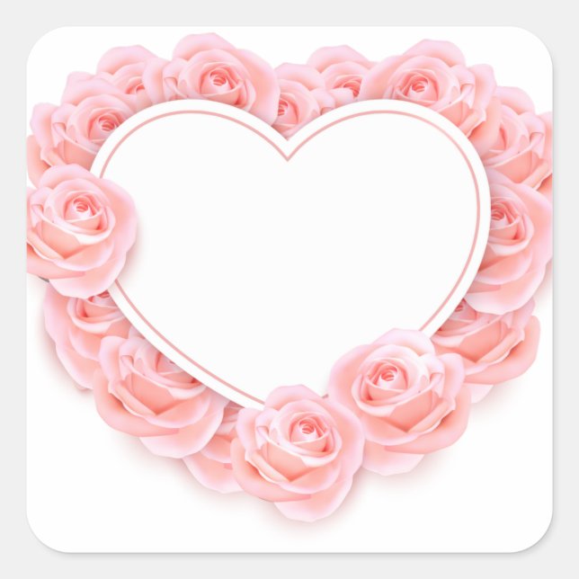 Herz Quadratischer Aufkleber (Vorderseite)