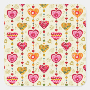 Herz Quadratischer Aufkleber