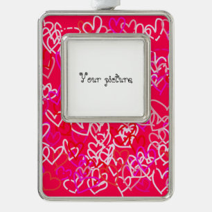 Herz Rahmen-Ornament Silber