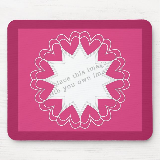 Herz-Rahmen-Schablone Mousepad (Vorne)