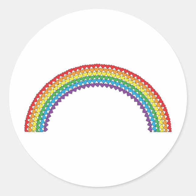 Herz Rainbow Runder Aufkleber (Vorderseite)