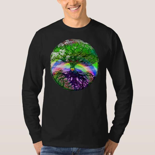 Herz, Regenbogen und Baum des Leben-T-Shirts T-Shirt (Vorderseite)