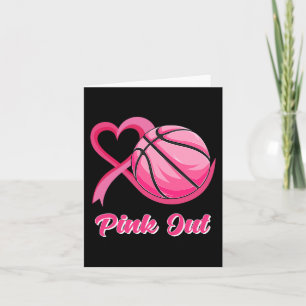 Herz Ribbon Basketball Pink Out Brustkrebs Awa Karte
