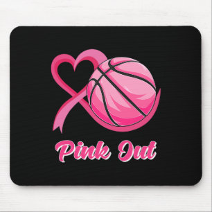 Herz Ribbon Basketball Pink Out Brustkrebs Awa Mousepad