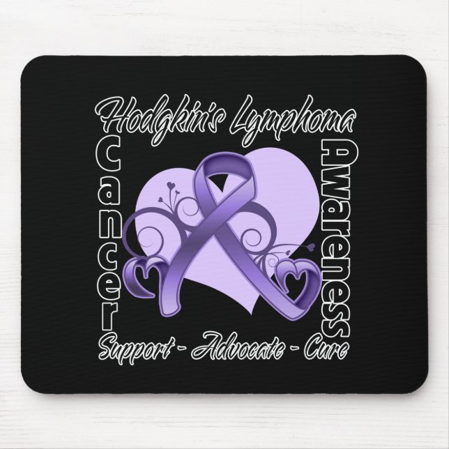 Herz Ribbon - Hodgkins Lymphom Bewusstsein Mousepad (Vorne)