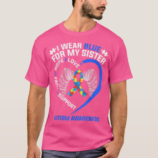 Herz Ribbon ich tragen Blau für meine Schwester Au T-Shirt