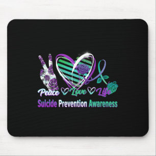 Herz Ribbon Rose Peace Liebe Psychische Gesundheit Mousepad
