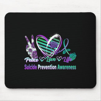 Herz Ribbon Rose Peace Liebe Psychische Gesundheit Mousepad