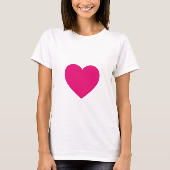 Herz-rosa angepasstes T-Shirt (Vorderseite)
