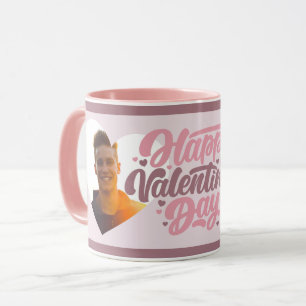 Herz Rosa Frohen Valentinstag Multi Foto Tasse