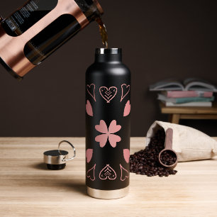 Herz-Rose Gold Muster Trinkflasche