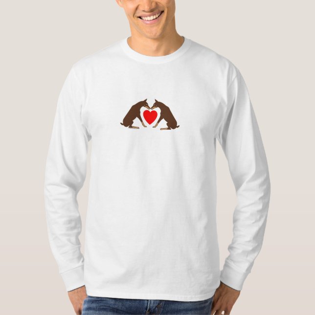 Herz-Rot-Dobermann T-Shirt (Vorderseite)